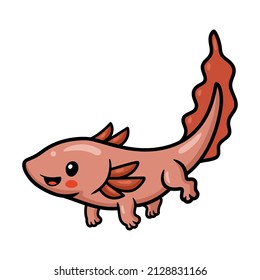 Cute axolotl cartoon vector illustration