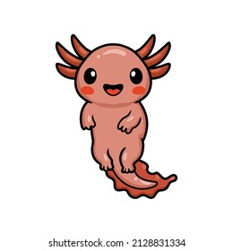 Cute axolotl cartoon vector illustration