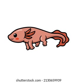 Cute axolotl cartoon vector illustration