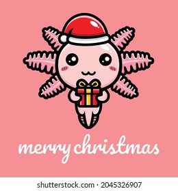 cute axolotl design celebrate christmas