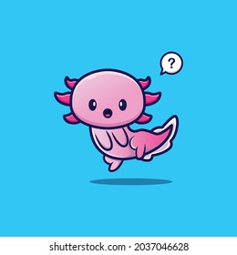 axolotl lindo con expresión aislada en fondo azul