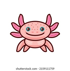 cute axolotl front view icon isolated
