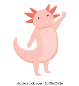 Icono de axolotl. Caricatura del icono del vector axolotl lindo para el diseño web aislado en fondo blanco