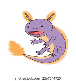 cute axolotl illustration cartoon character