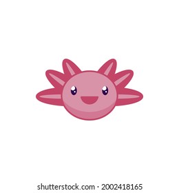 Cute axolotl illustration. Cartoon sticker