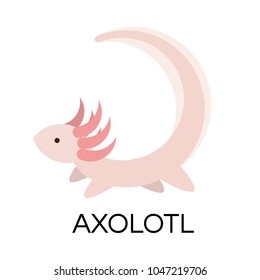 Cute axolotl logo element