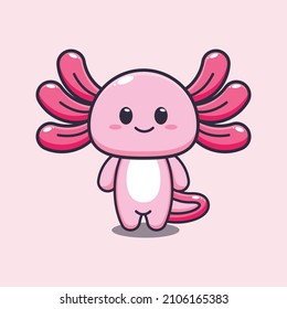 Cute axolotl mascot cartoon vector illustration