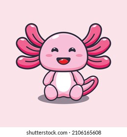 Cute axolotl mascot cartoon vector illustration