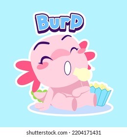 cute axolotl sticker vector set