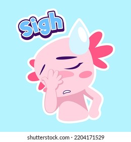 cute axolotl sticker vector set