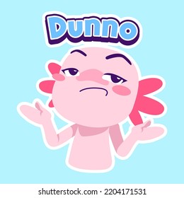 cute axolotl sticker vector set