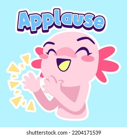 cute axolotl sticker vector set