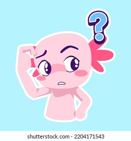cute axolotl sticker vector set