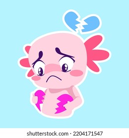 cute axolotl sticker vector set