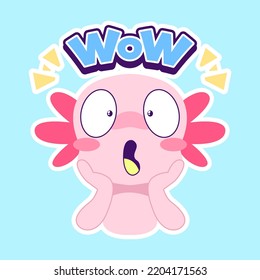 cute axolotl sticker vector set