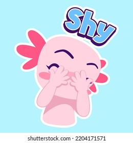 cute axolotl sticker vector set