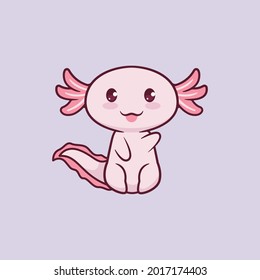 Cute axolotl vector illustration design