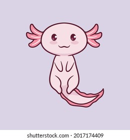 Cute axolotl vector illustration design