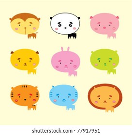 cute babies animal doodle