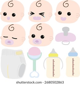 süße Babys und Babyobjekte