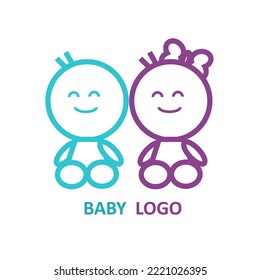 Cute Babies icon logo vector