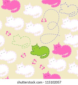 cute babies seamless pattern with Color hares.