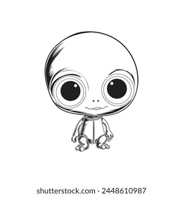 cute baby alien vector art design 