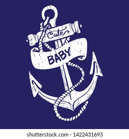 Cute Baby Anchor For Kids Tshirt