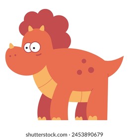 Cute baby ancient dinosaur vector cartoon character isolated on a white background.