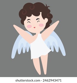 Cute baby angel isllustration character