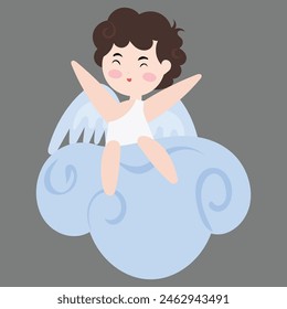 Cute baby angel isllustration character