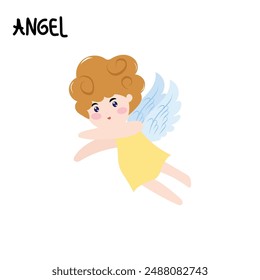 cute baby angel shooting hearts