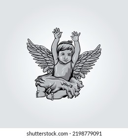 Cute Baby Angel Vector Illustration Stock Vector (Royalty Free ...