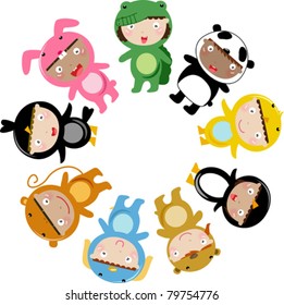 cute baby with animal clothes