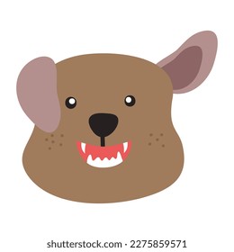 Cute Baby Animal Face Illustration. Exotic and cute animal face. Characters portrait cute animal face on white background.