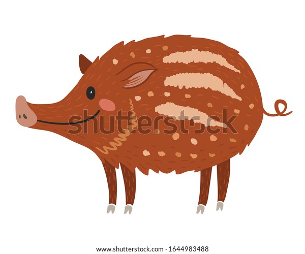 Joli Bebe Porc De Foret Animale Image Vectorielle De Stock Libre De Droits