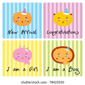 cute baby animal greeting card