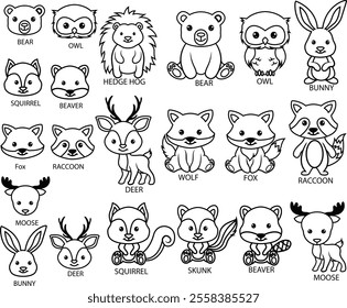 Cute Baby Animals Cartoon Icons