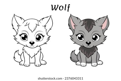 cute baby animals hand drawn coloring book illustration for kids 