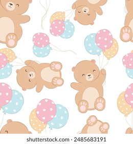 Cute baby animals seamless pattern for wallpaper