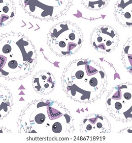 Cute baby animals seamless pattern