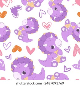 Cute baby animals seamless pattern
