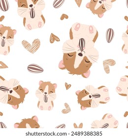 Cute baby animals seamless pattern