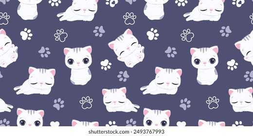 Cute baby animals seamless pattern