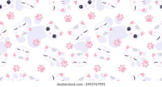 Cute baby animals seamless pattern