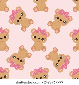 Cute baby animals seamless pattern
