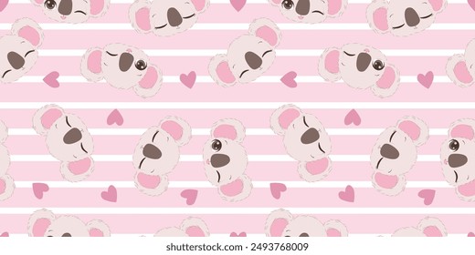 Cute baby animals seamless pattern