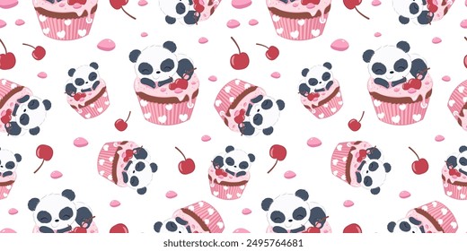 Cute baby animals seamless pattern