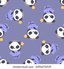 Cute baby animals seamless pattern
