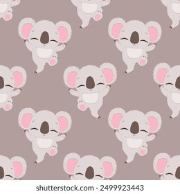 Cute baby animals seamless pattern